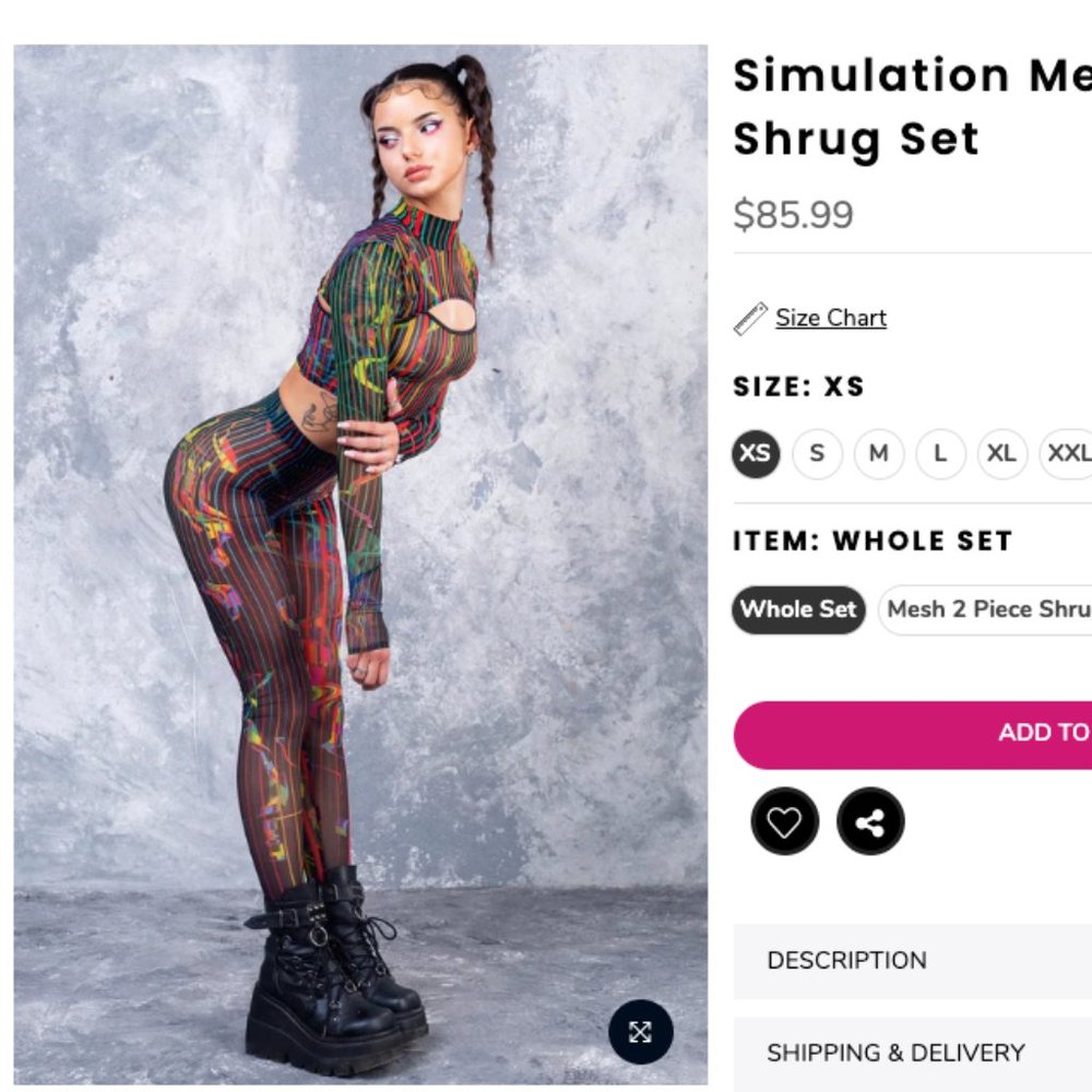 BADINKA Simulation Mesh 2 Piece Shrug Set - Size (M)